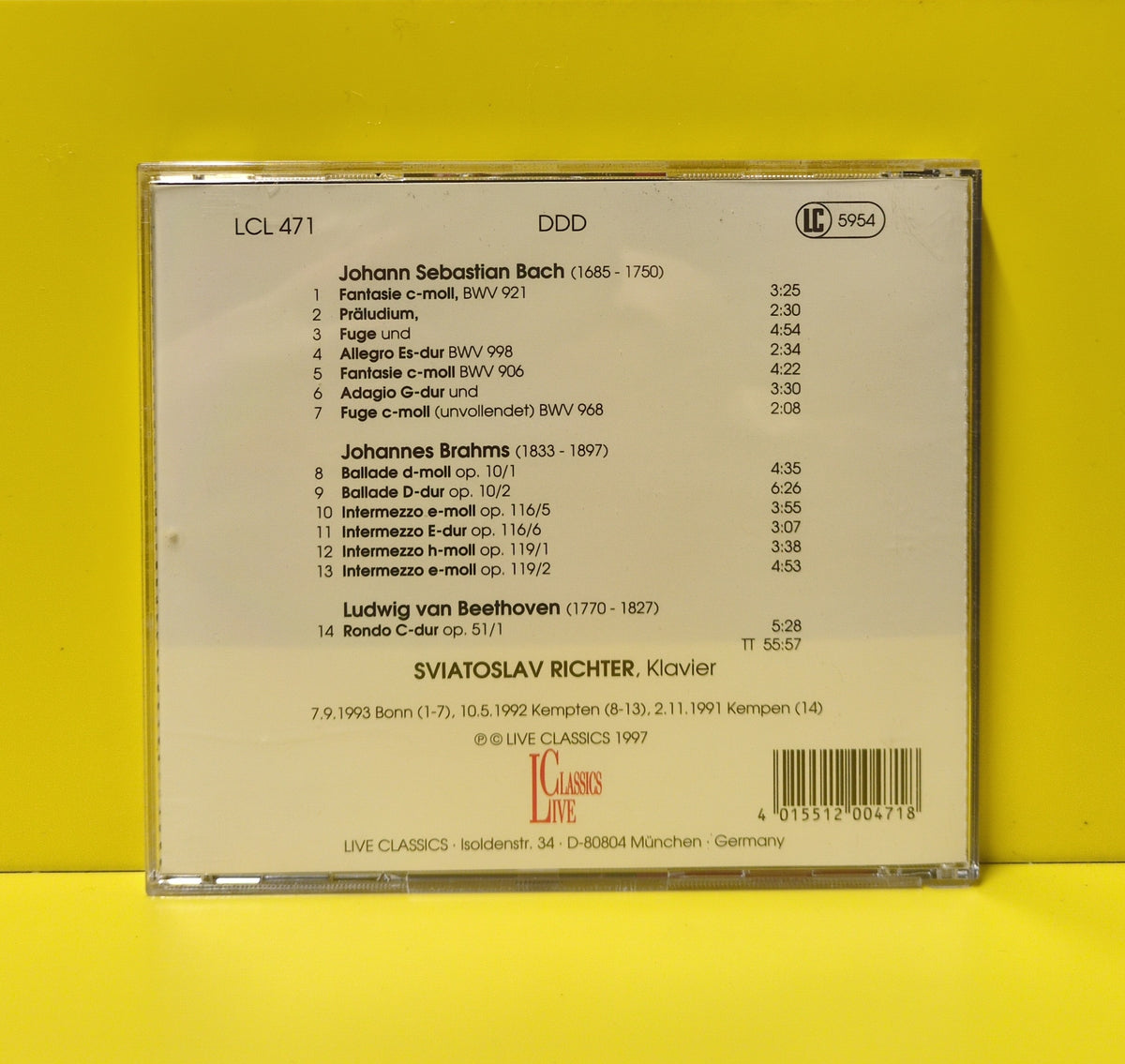 Sviatoslav Richter - Out Of Later Years Volume I - 1997 - LCL 471 Used - EX - CDs