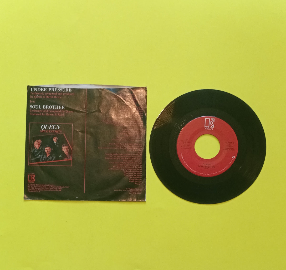 Queen & David Bowie - Under Pressure / Soul Brother 7" - 1981 - E-47235 Used - EX - Vinyl