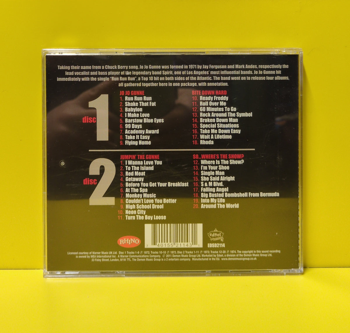 Jo Jo Gunne - Jo Jo Gunne + Bite Down Hard + Jumpin' The Gun + So ... Where's The Show? - 2011 - EDSD2114 Used - VG++ - 2xCD