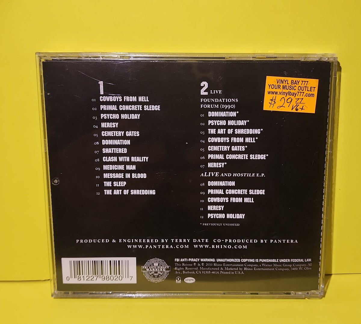Pantera - Cowboys From Hell - 2010 - R2 524546 Used - VG+ - CDs