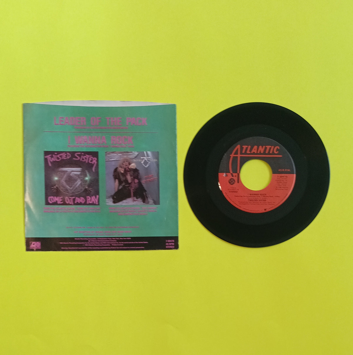 Twisted Sister - Leader of the Pack / I Wanna Rock - 1985 - 7-89478 Used - VG++ - 7" Vinyl