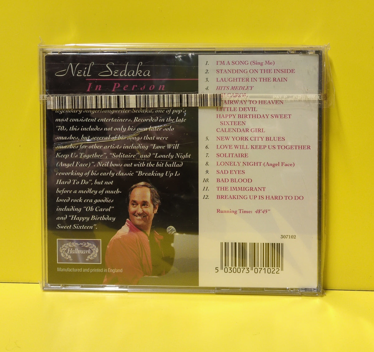 Neil Sedaka - In Person - 1997 - 307102 New - Sealed - CDs