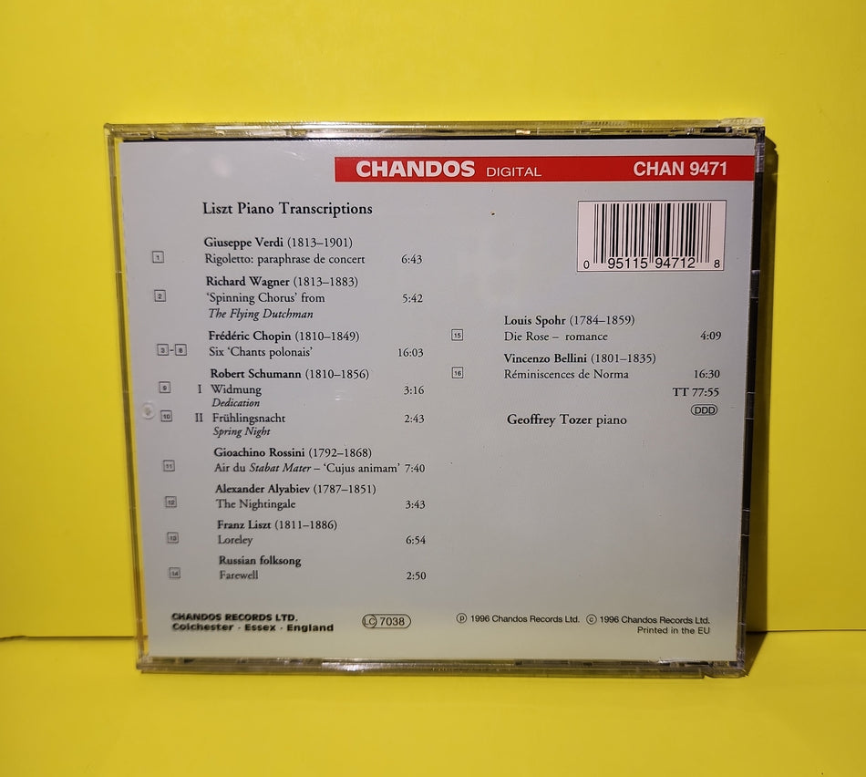 Liszt - Geoffrey Tozer  - 1996 - CHAN 9471 Used - EX - CDs