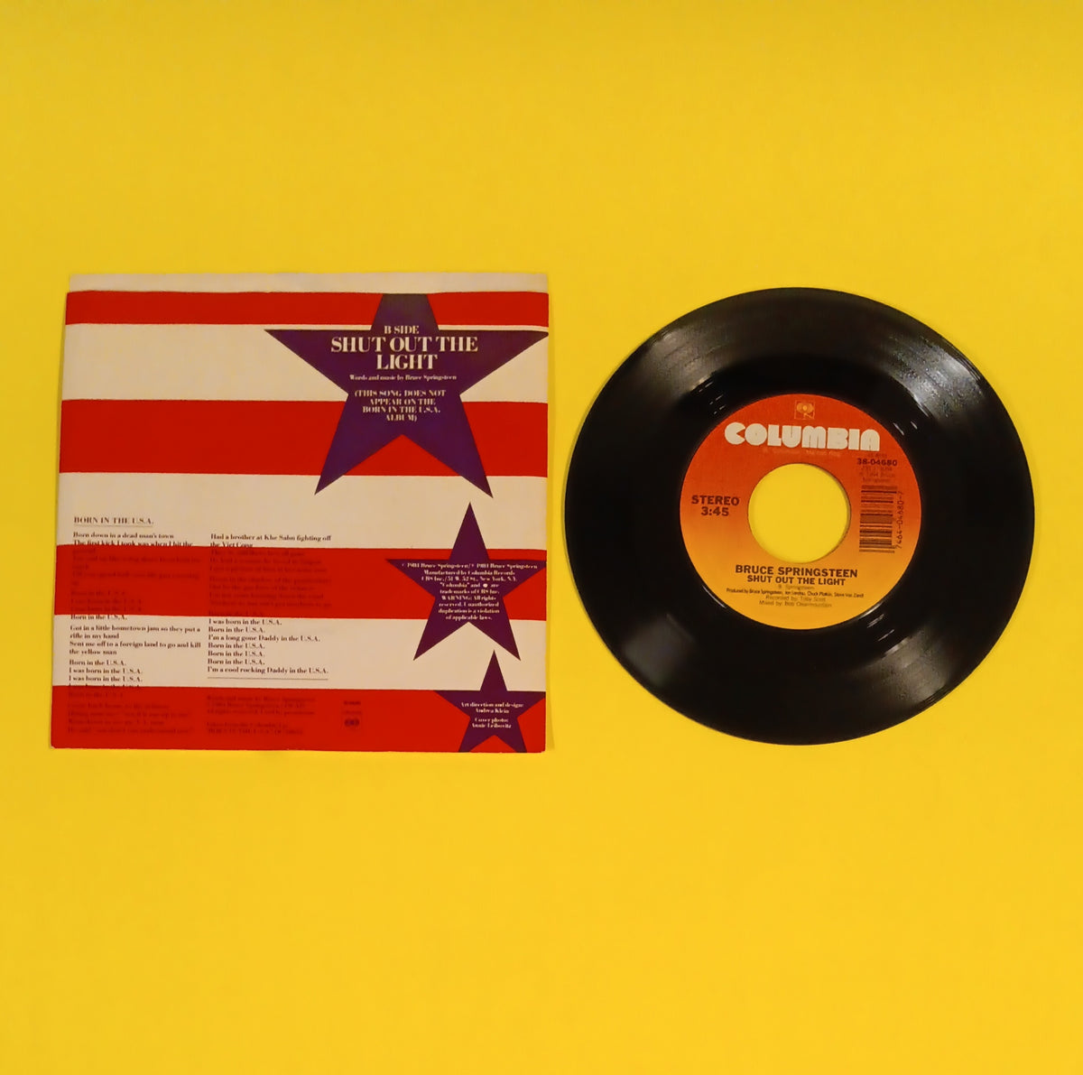 Bruce Springsteen - Born In The U.S.A. / Shut Out The Light 7" - 1984 - 38-04680 Used - VG++ - Vinyl
