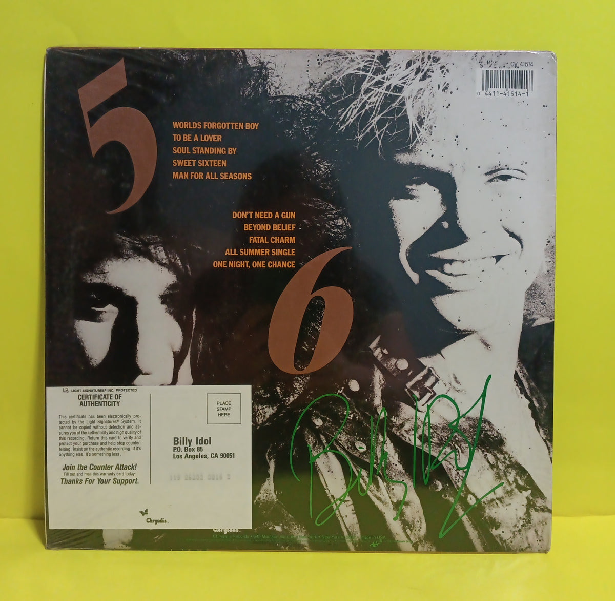 Billy Idol - Whiplash Smile w. Hype - 1986 - OV 41514 New - Sealed - Vinyl