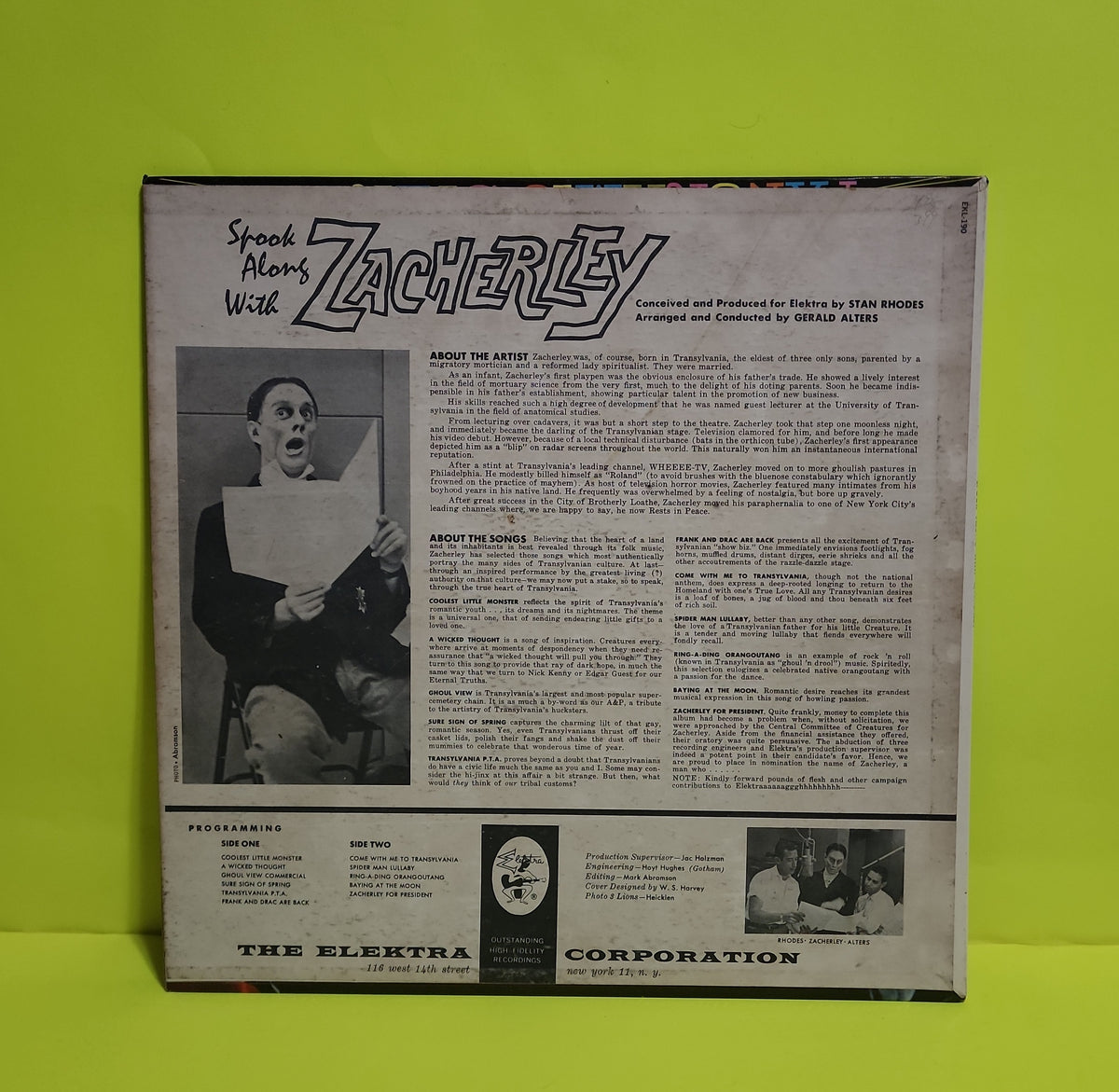 Zacherley - Spook Along With Zacherley - 1960 - EKL-190 Used - EX - Vinyl