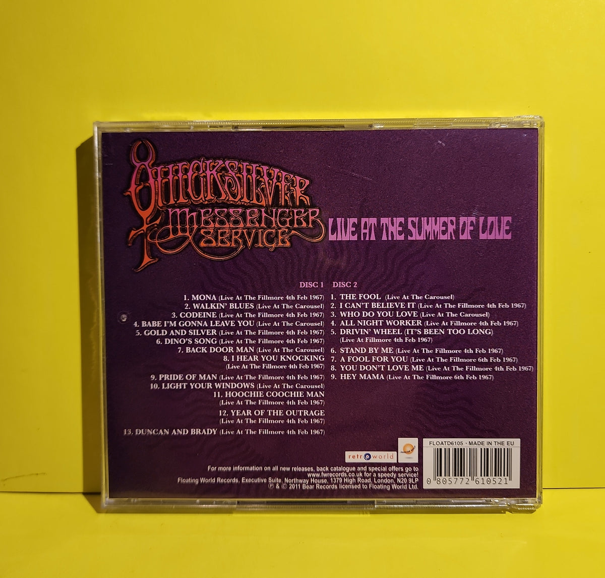 Quicksilver Messenger Service - Live At The Summer Of Love - 2011 - FLOATD6105 Used - NM - CDs