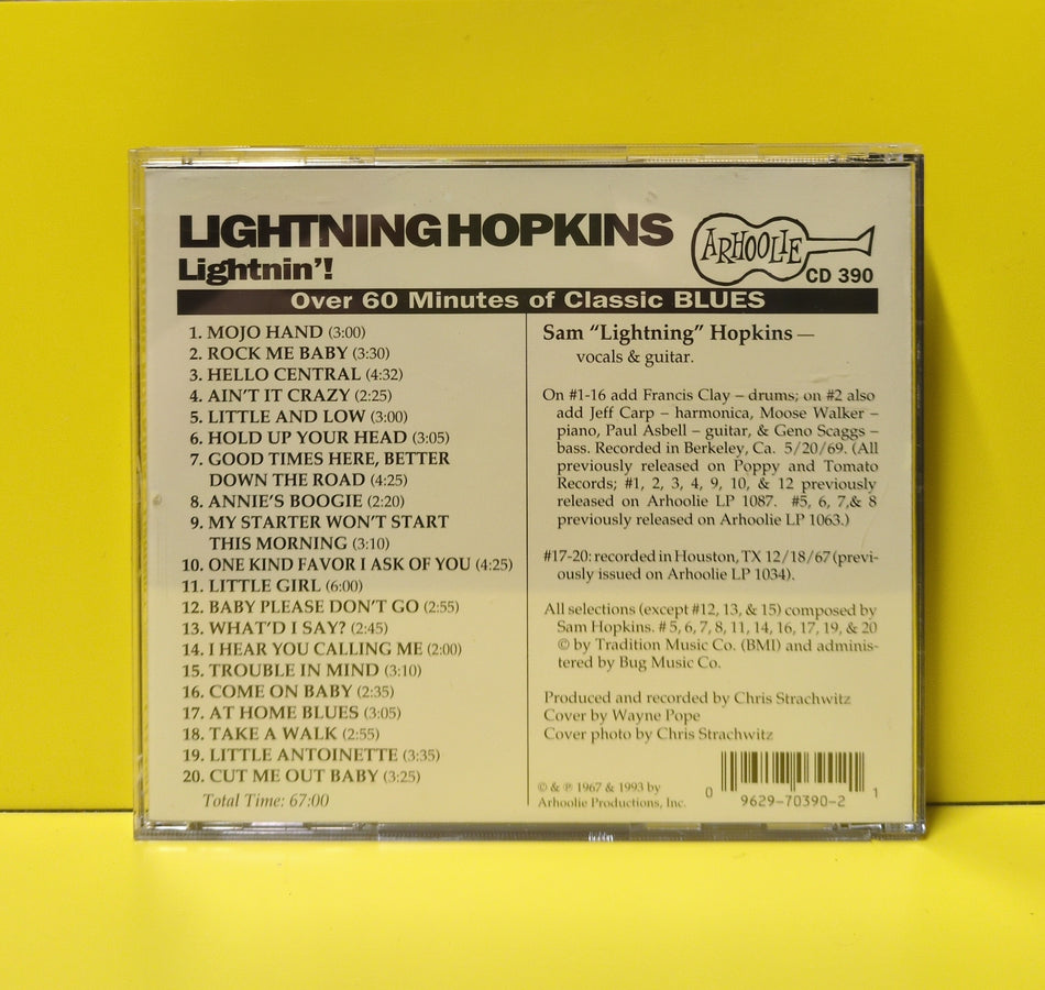 Lightning Hopkins - Lightnin'! - 1993 - CD 390 Used - EX - CDs