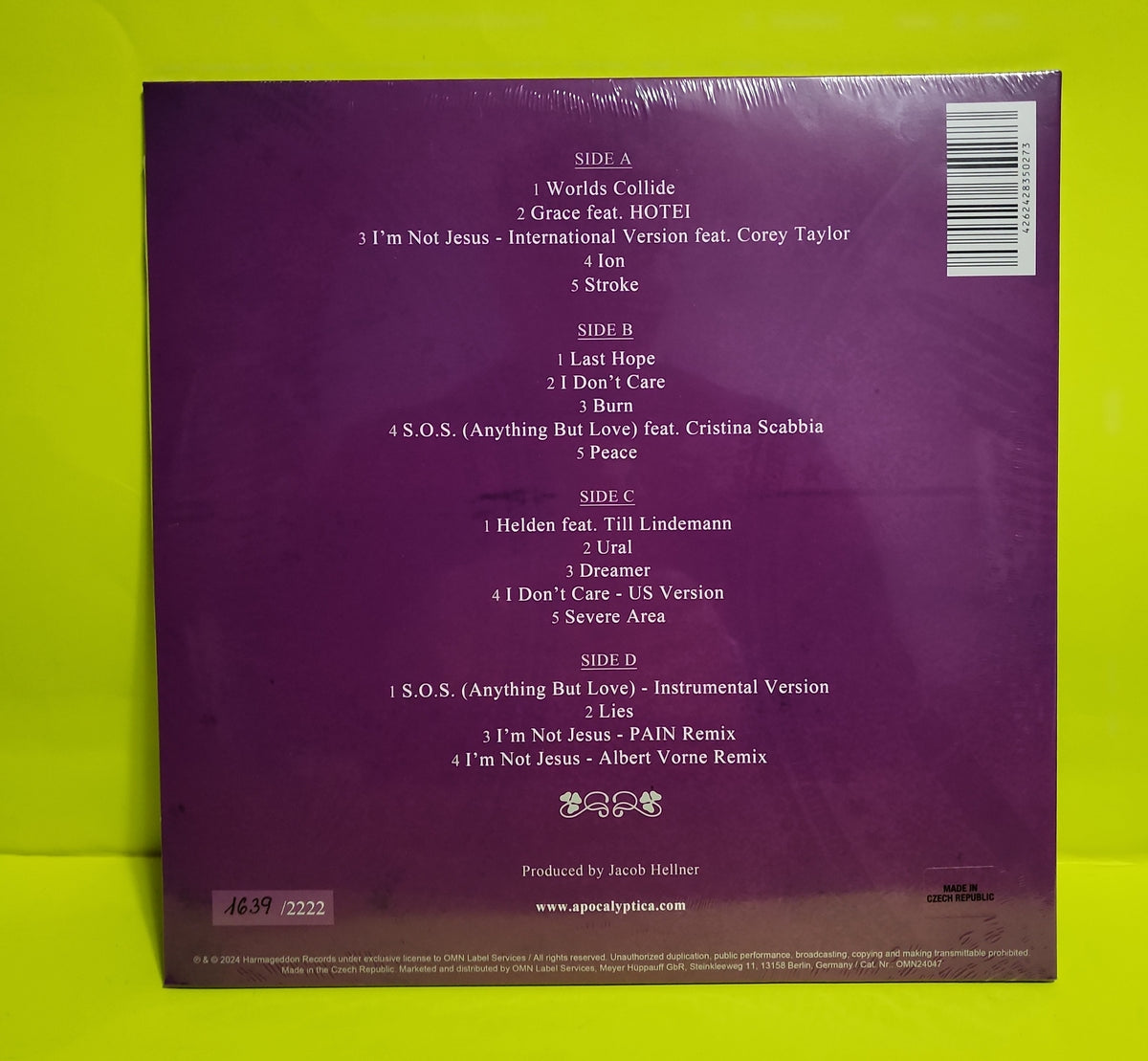 Apocalyptica - Worlds Collide RSD - 2024 - OMN24047 New - Sealed - Vinyl