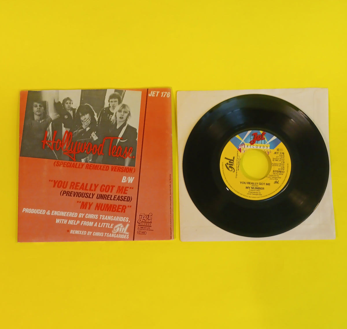 Girl - Hollywood Tease (UK Poster Sleeve 7") - 1980 - JET 176 Used - VG++ - Vinyl