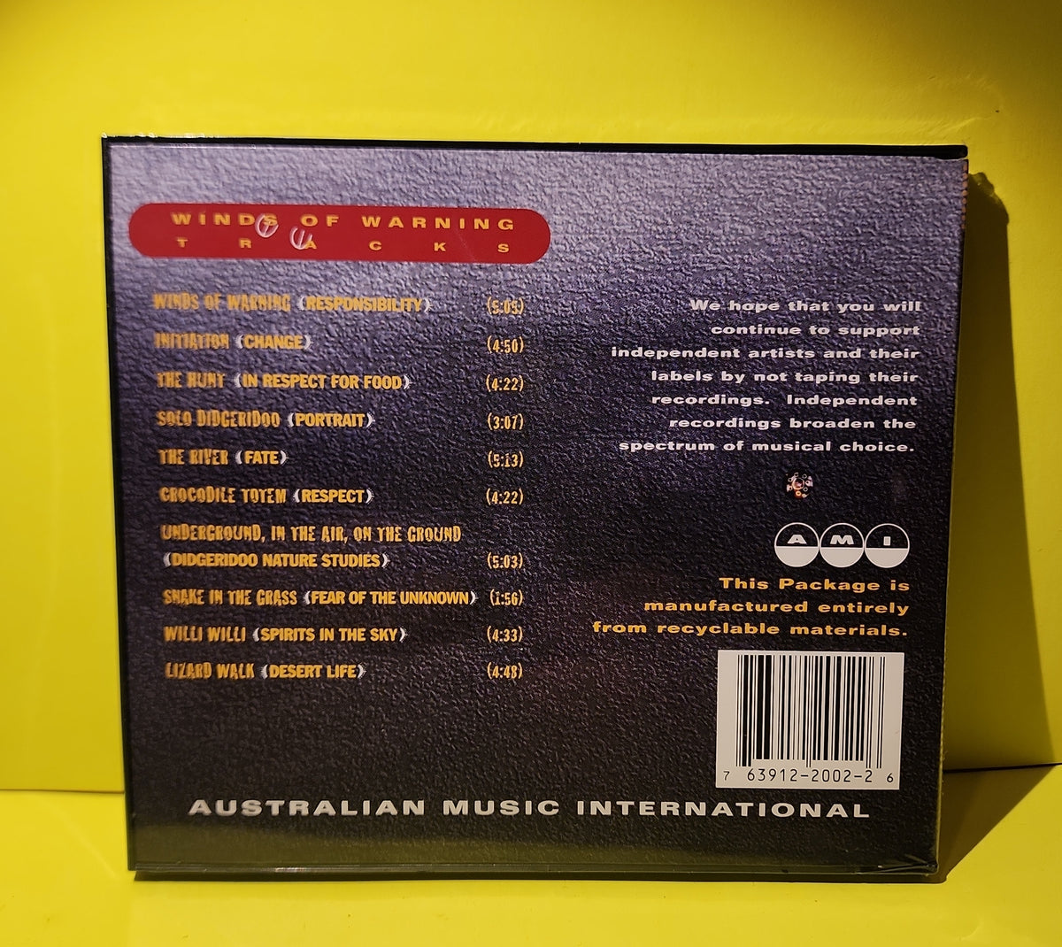 Adam Plack & Johnny (White Ant) Soames - Winds Of Warning - 1994 - AMI 2002-2 New - Sealed - CDs