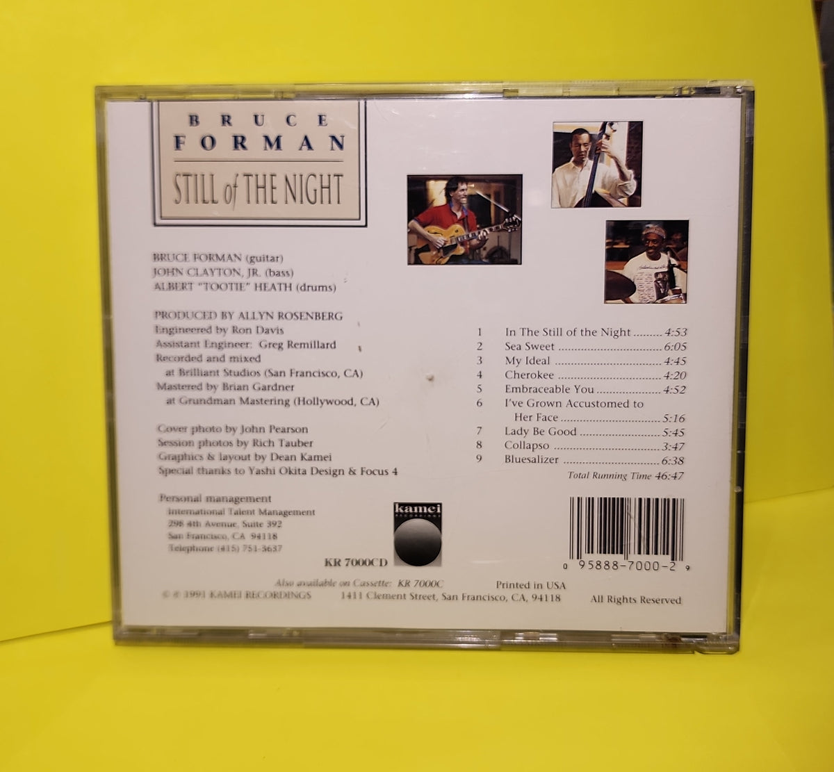 Bruce Forman Featuring John Clayton, Jr. &  Albert "Tootie" Heath - Still Of The Night - 1991 - KR 7000CD Used - VG++ - CDs