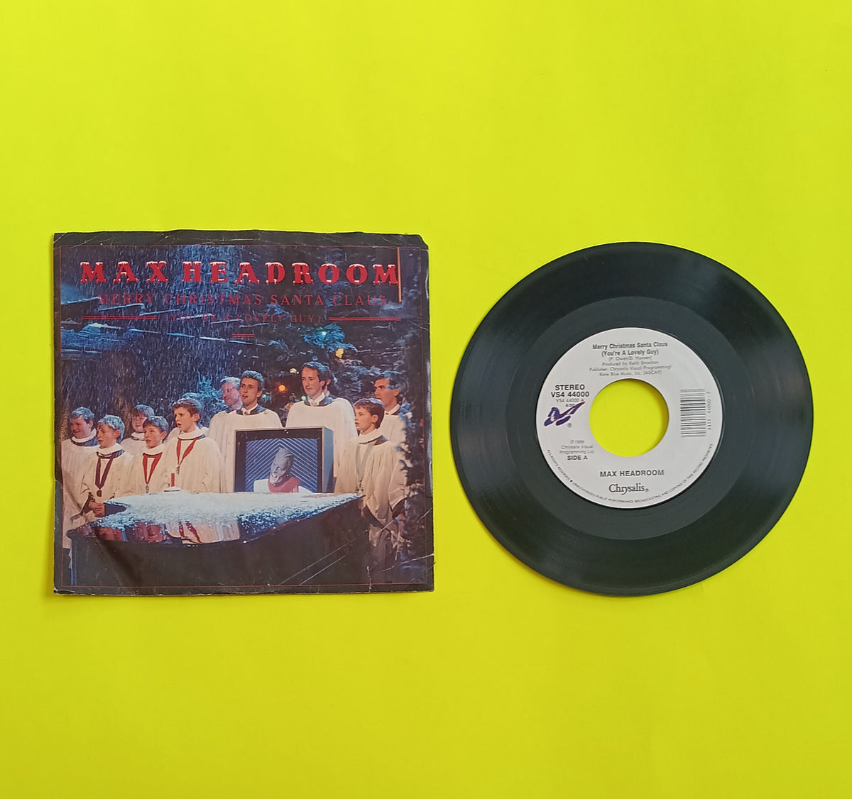 Max Headroom - Merry Christmas Santa Claus - 1986 - VS4 44000 Used - VG+ - 7" Vinyl