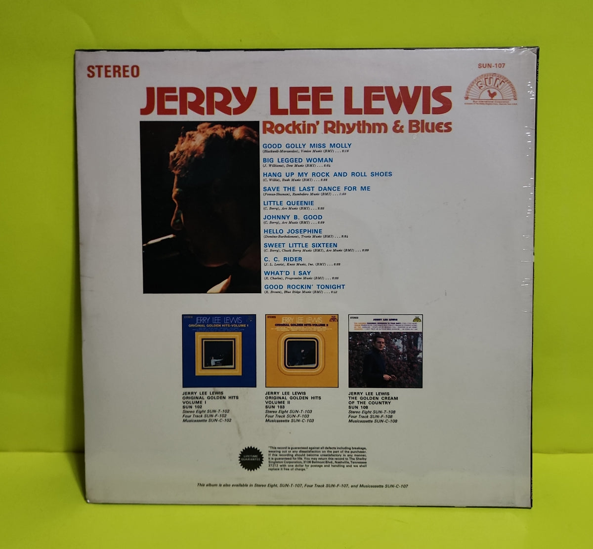 Jerry Lee Lewis  - Rockin' Rhythm & Blues - SUN-107 New - Sealed - Vinyl