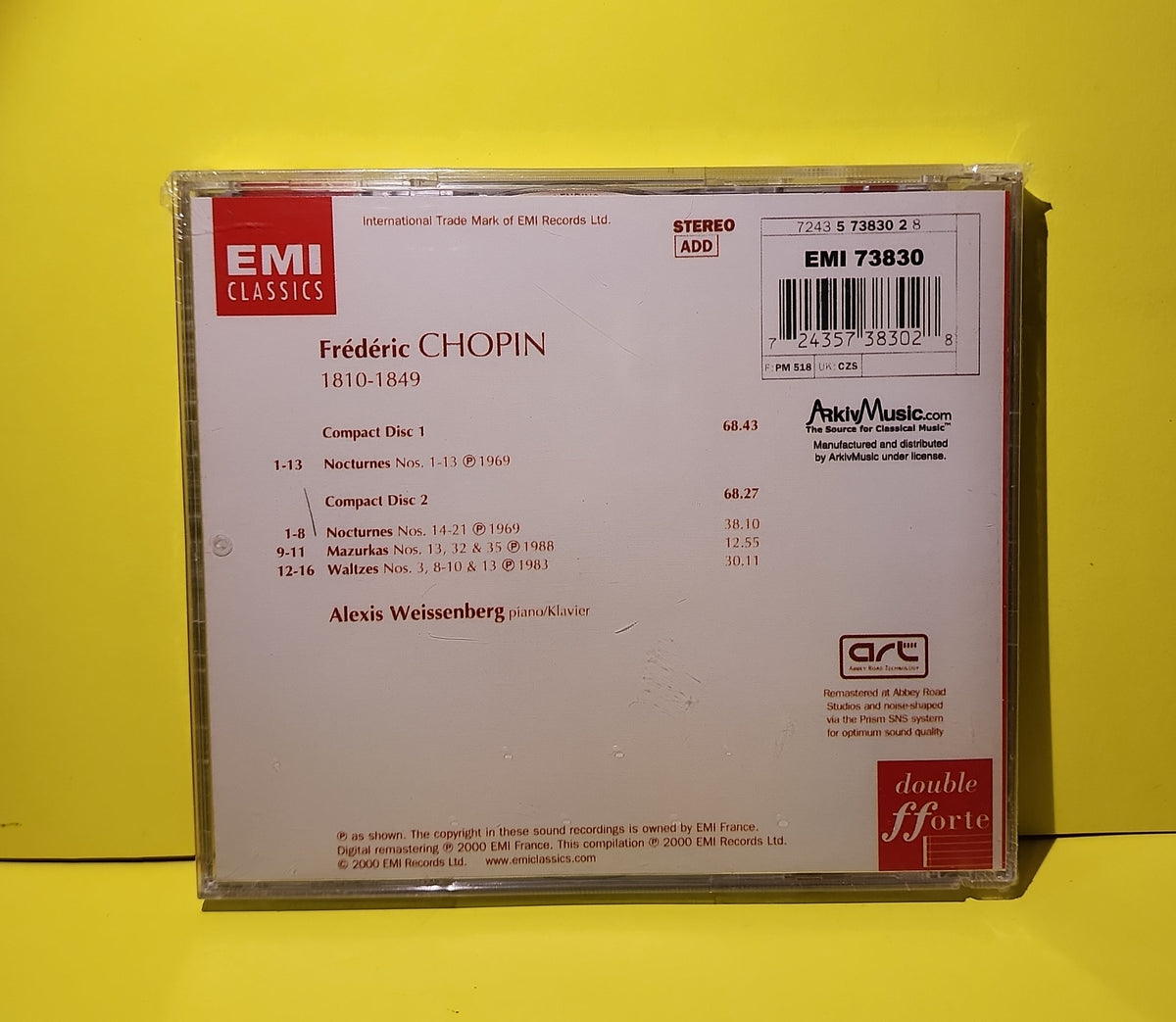 Chopin, Alexis Weissenberg - Nocturnes - 2000 - 7243 5 73830 2 8 New - Sealed - CDs