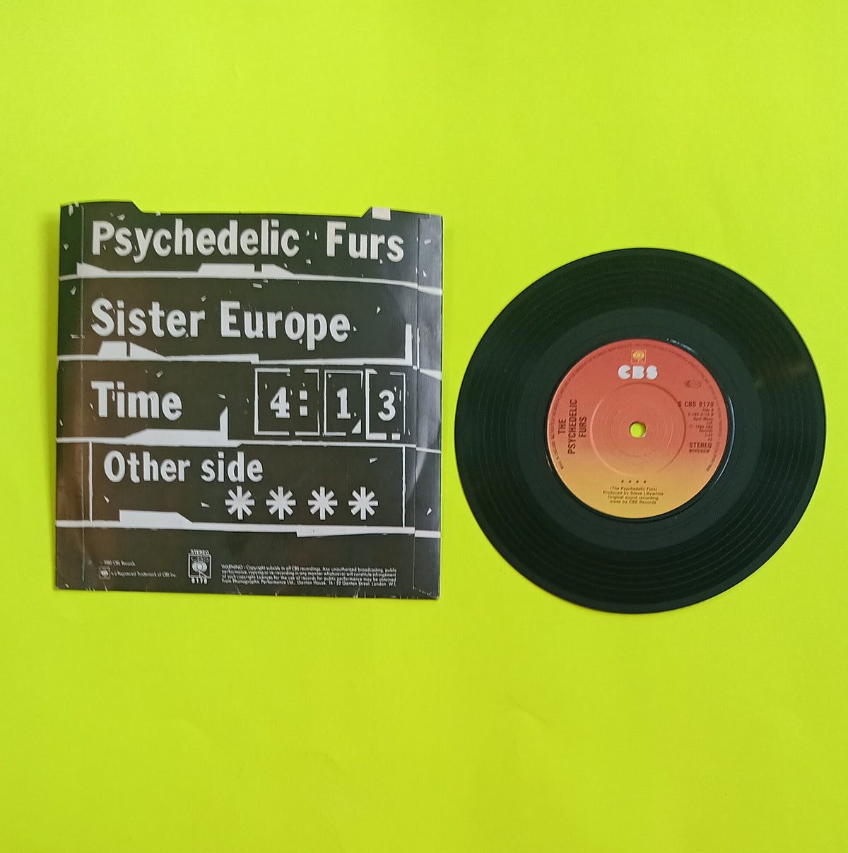 The Psychedelic Furs  - Sister Europe / **** (UK 7") - 1980 - S CBS 8179 Used - VG++ - Vinyl