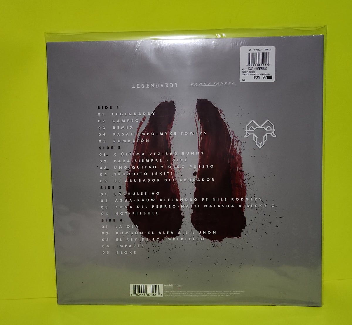 Daddy Yankee - LegenDaddy - 2023 - B0035758-01 New - Sealed - Vinyl