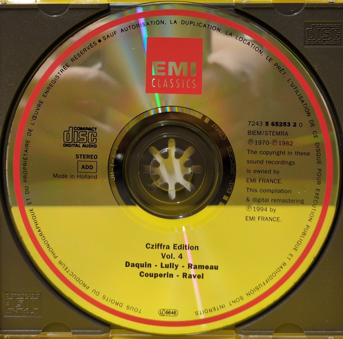 Cziffra, Daquin, Lully, Rameau, Couperin, Ravel - Cziffra Edition, Vol. 4 - 1994 - 7243 5 65253 2 0 Used - EX - CDs