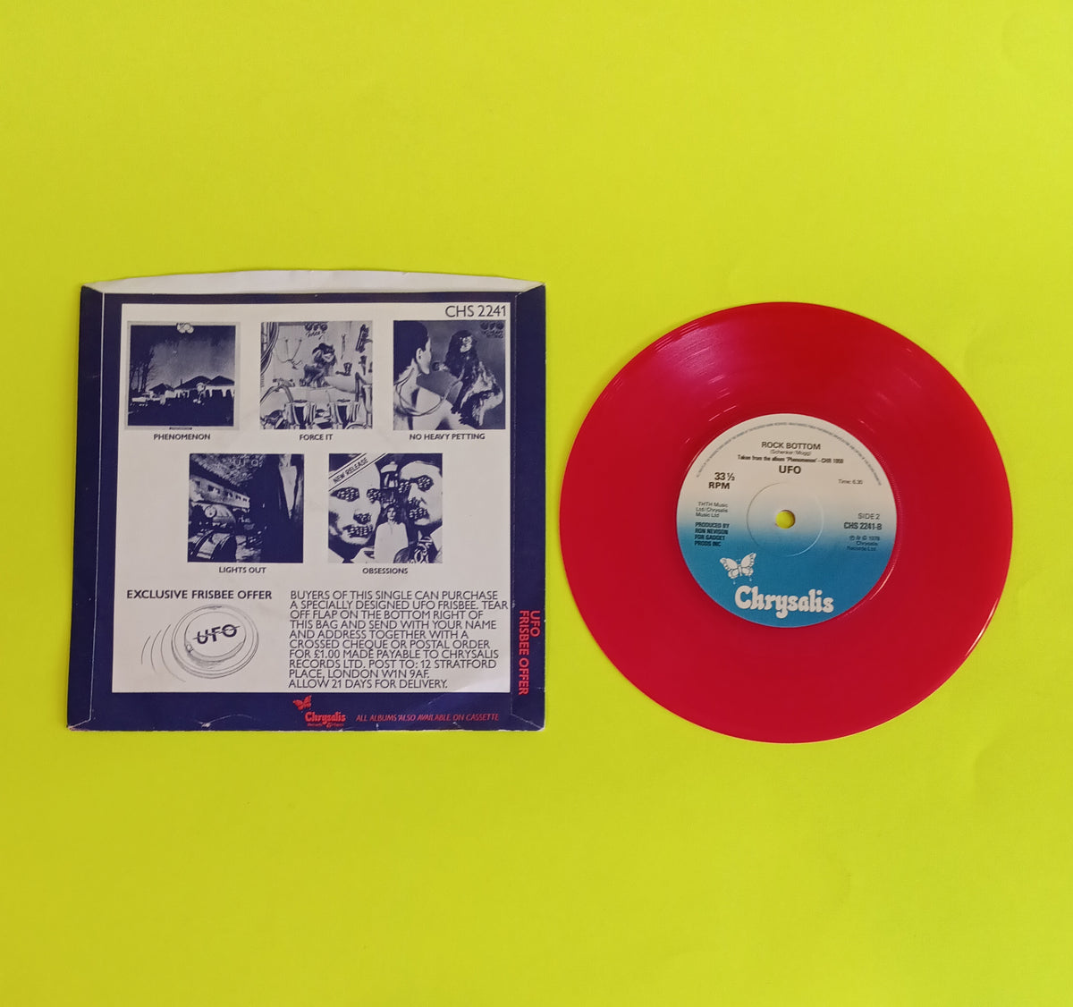 UFO - Only You Can Rock Me (UK Red 7") - 1978 - CHS 2241 Used - VG++ - Vinyl