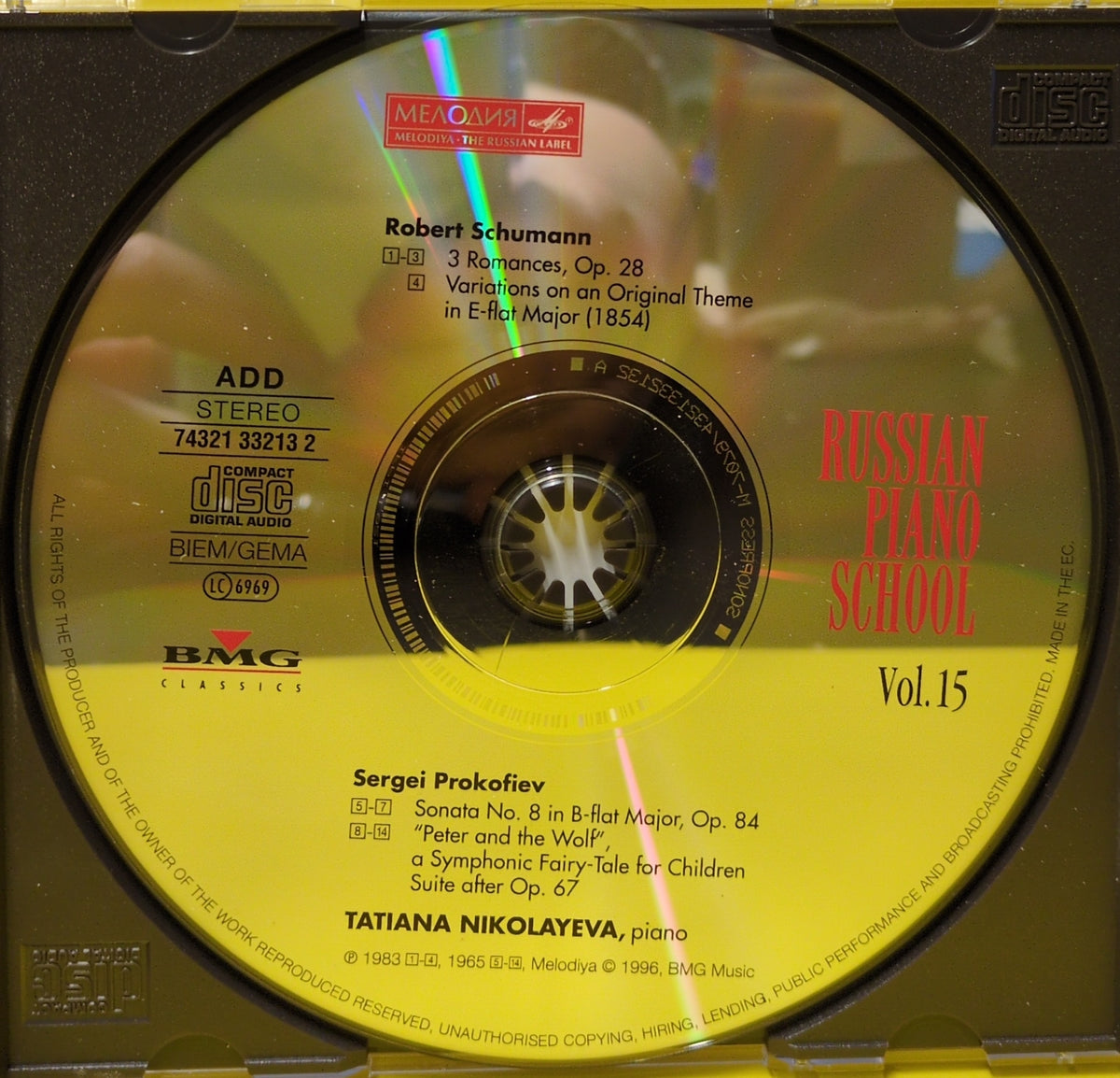 Robert Schumann, Sergei Prokofiev, Tatiana Nikolayeva - Russian Piano School Vol. 15 - 1996 - 74321 33213 2 Used - EX - CDs