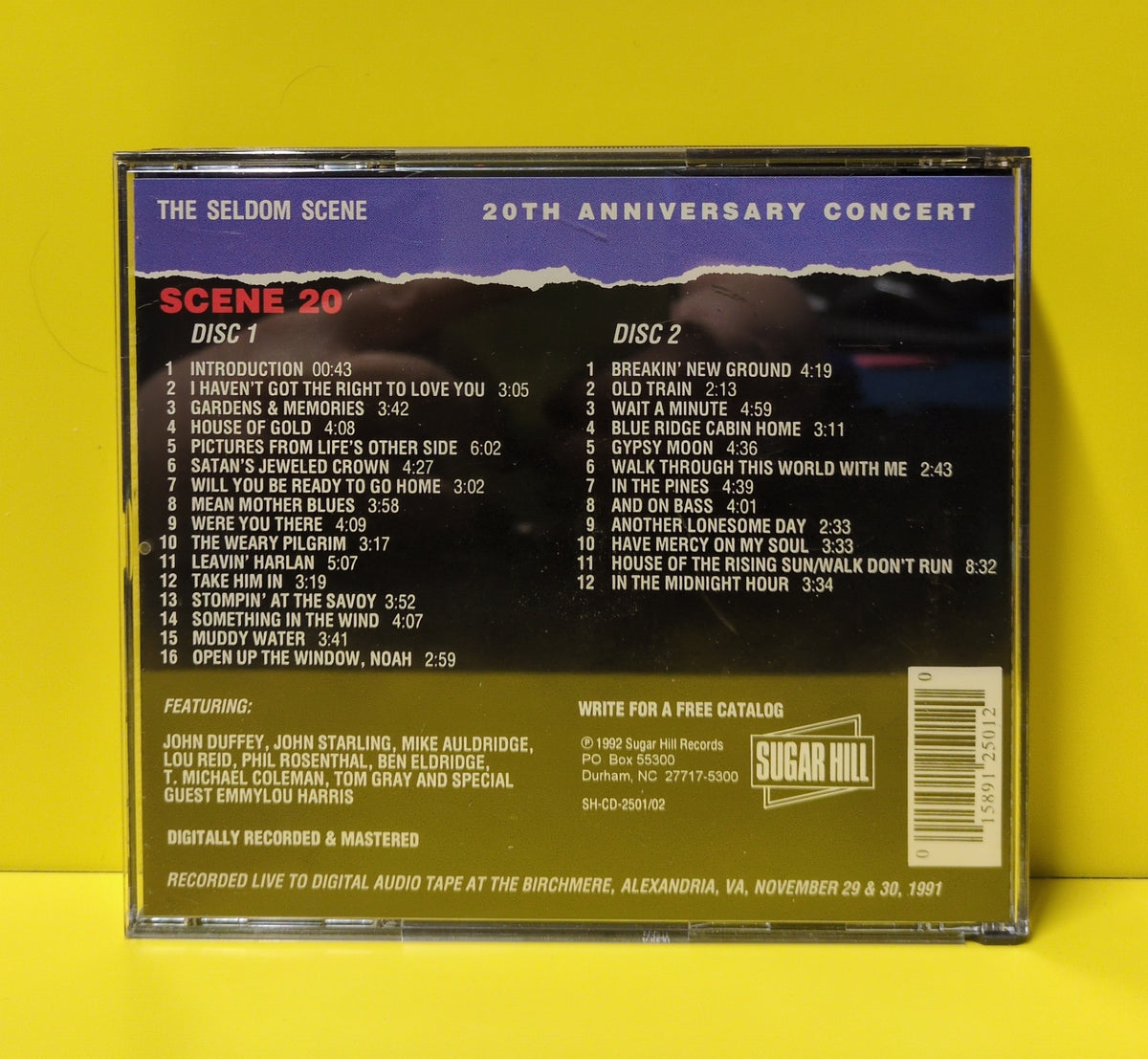 The Seldom Scene - Scene 20 (20th Anniversary Concert) - 1992 - SH-CD-2501/02 Used - NM - 2xCD