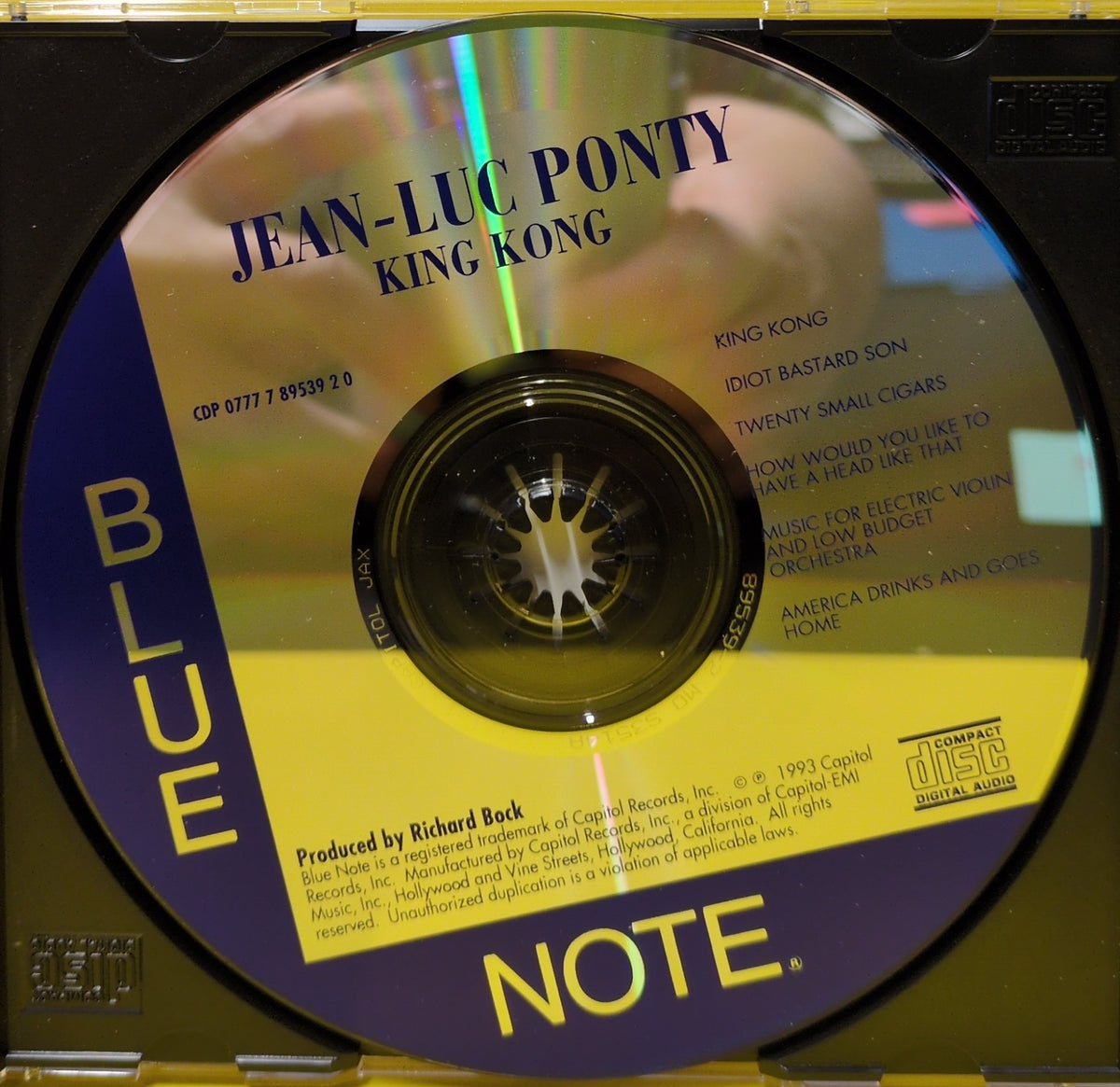 Jean-Luc Ponty - King Kong - 1993 - CDP 0777 7 89539 2 0 Used - NM - CDs