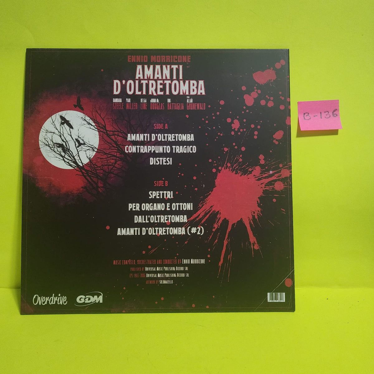 Ennio Morricone - Amanti D'Oltretomba (Colonna Sonora Originale) - 2016 - GDM 6611 New - NM - Vinyl