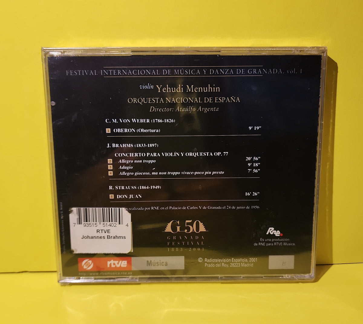 Webber Brahms Strauss - Granada International Music and Dance Festival Yehudi - 2001 - 65140 New - Sealed - CDs