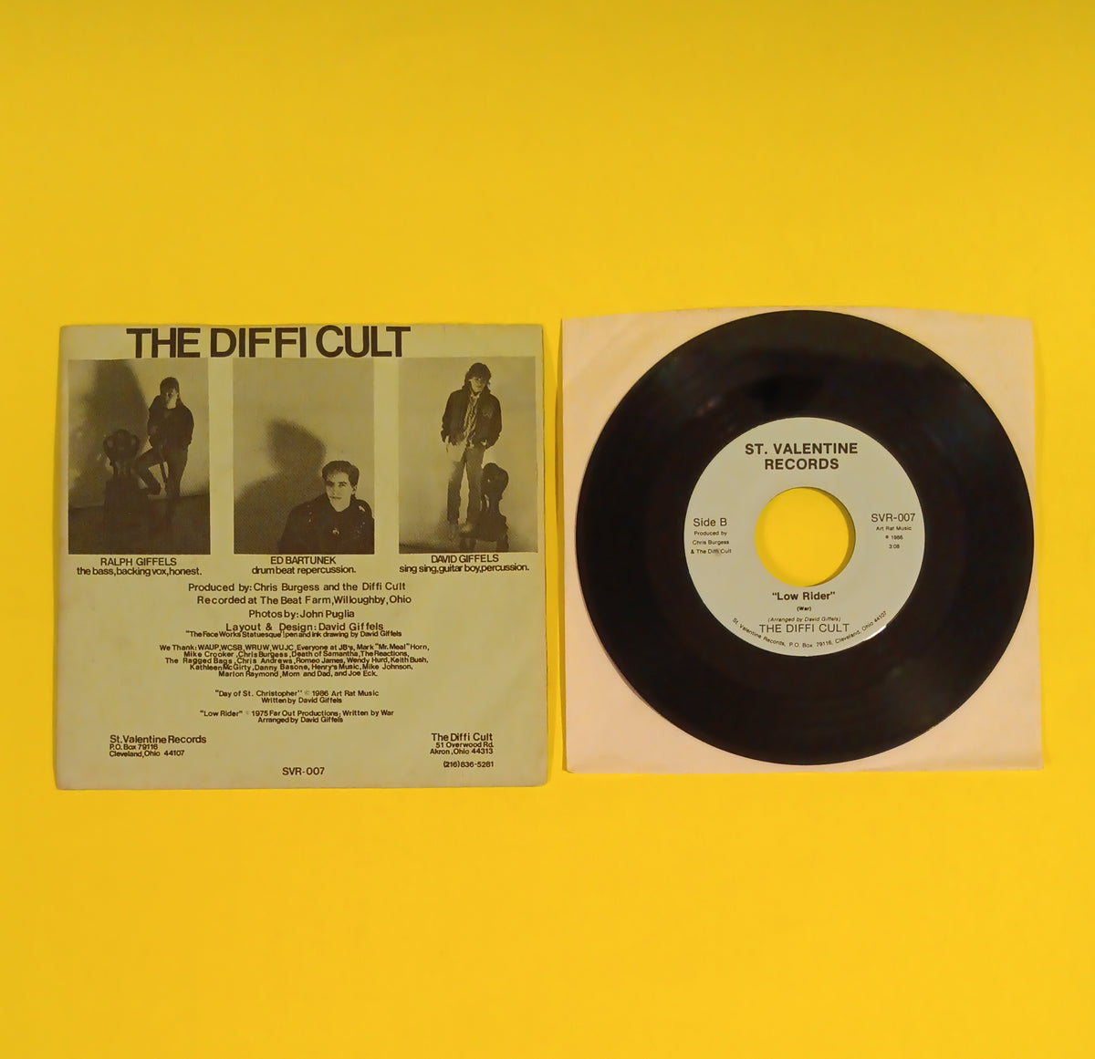 The Diffi Cult - Day of St. Christopher 7" - 1986 - SVR-007 Used - EX - Vinyl