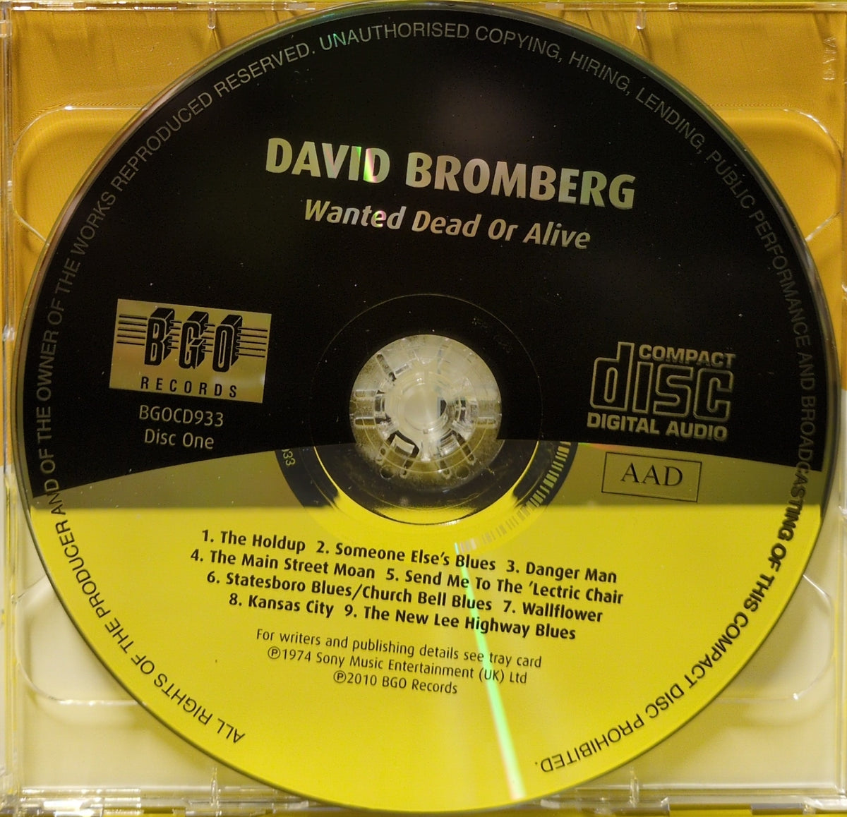 David Bromberg - Wanted Dead Or Alive/Midnight On The Water - 2010 - BGOCD933 Used - EX - 2xCD