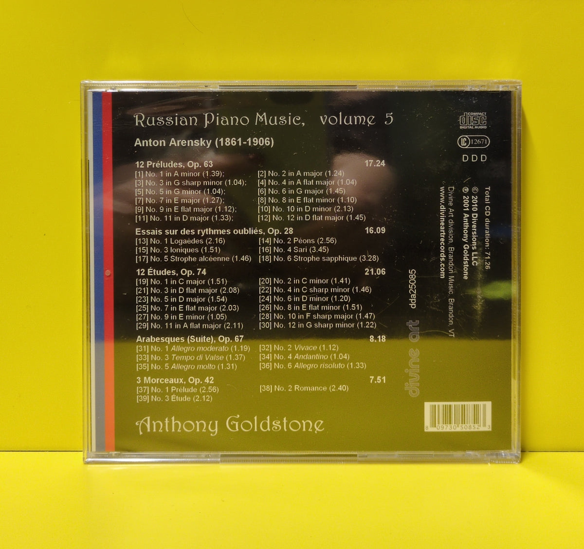 Anton Arensky, Anthony Goldstone - Russian Piano Music Series Vol. 5 - 2010 - dda25085 New - Sealed - CDs