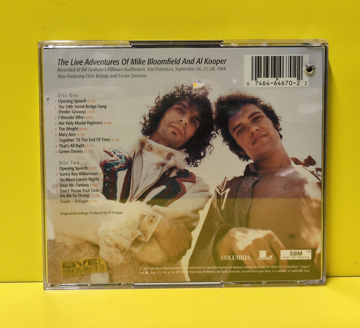 Mike Bloomfield And Al Kooper - The Live Adventures Of Mike Bloomfield And Al Kooper - C2K 64670 Used - EX - 2xCD