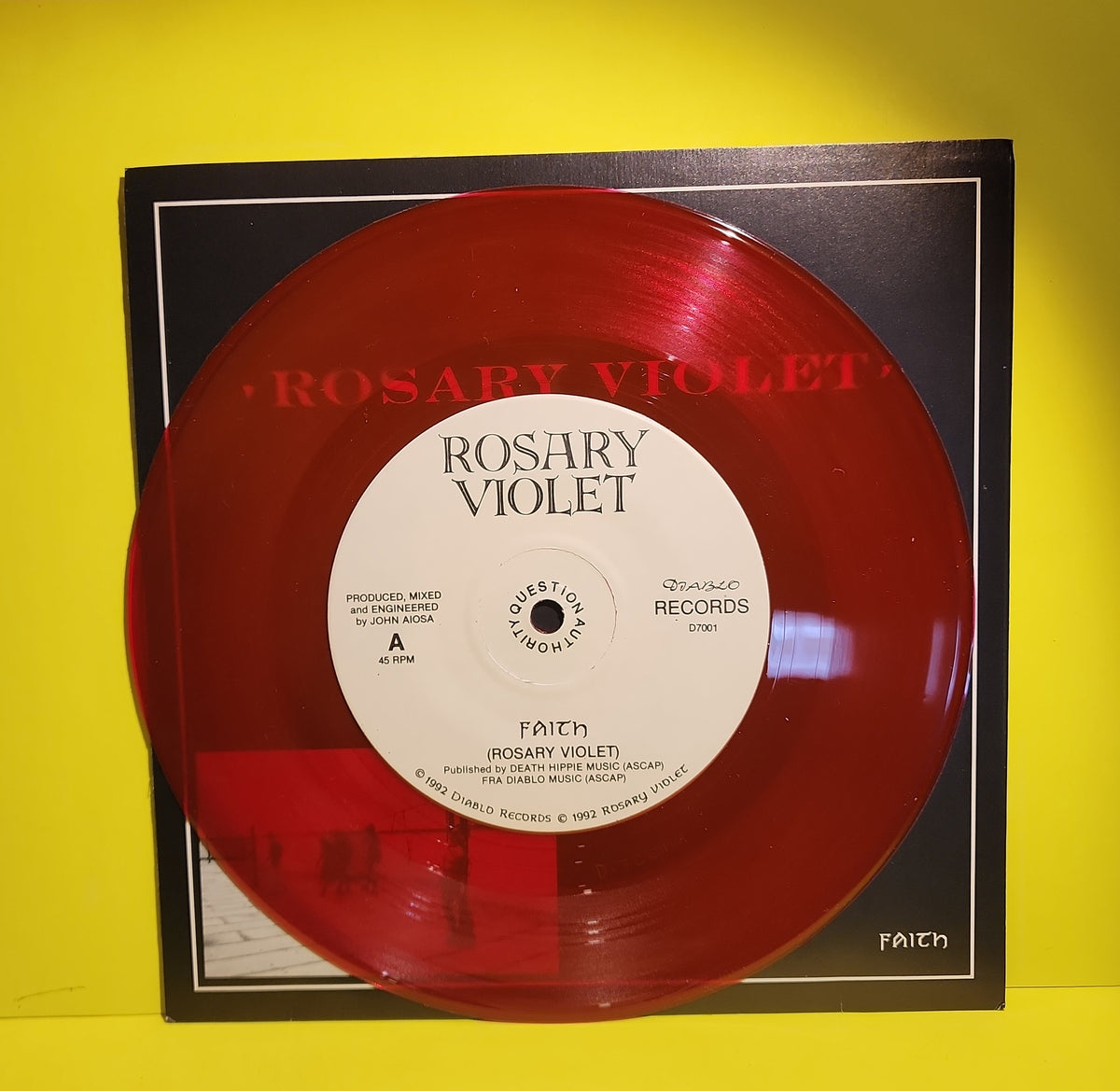 Rosary Violet - 7" Faith - 1992 - D7001 New - NM - Vinyl