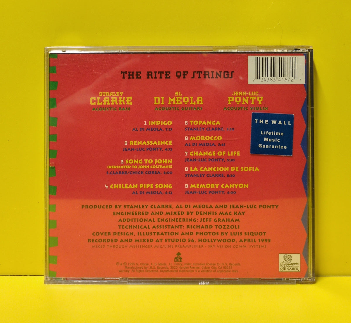 Stanley Clarke, Al Di Meola, Jean-Luc Ponty - The Rite Of Strings - 1995 - 7243 8 34167 2 1 Used - VG++ - CDs