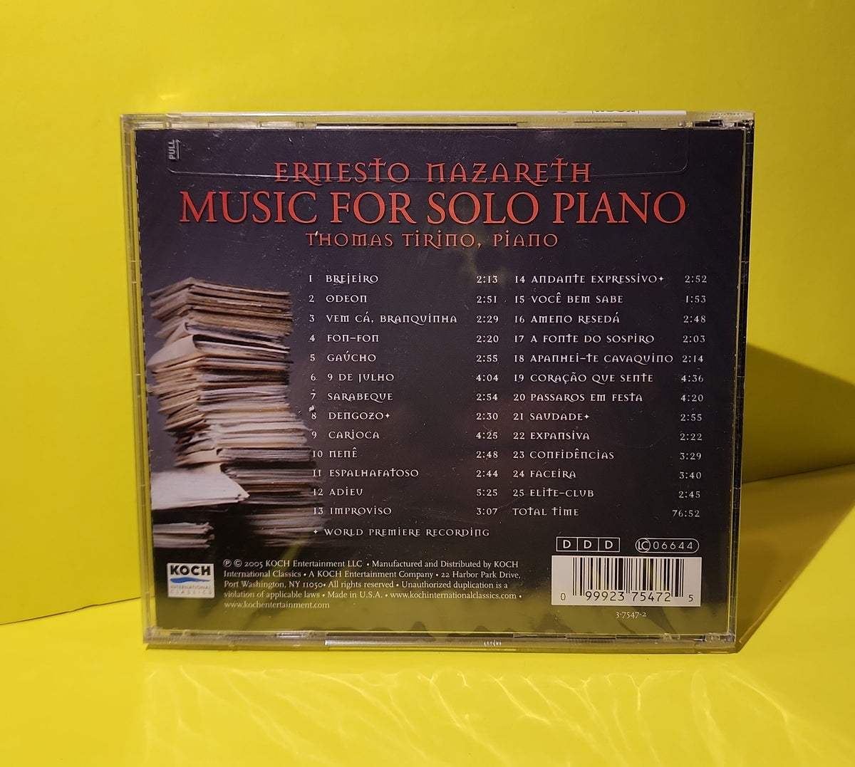 Ernesto Nazareth, Thomas Tirino - Music For Solo Piano - 2005 - KIC-CD-7547 New - Sealed - CDs