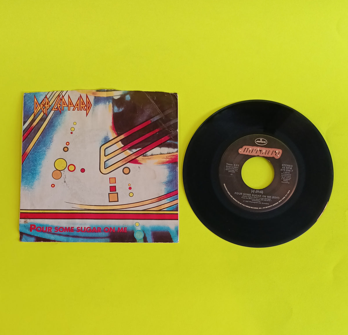 Def Leppard - Pour Some Sugar on Me 7" - 1988 - 870 298-7 Used - VG++ - Vinyl