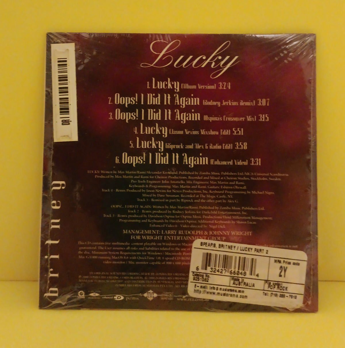 Britney Spears - Lucky Part 2 Remixes - 2000 - 9251062 New - Sealed - CDs