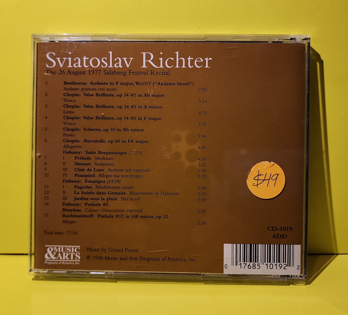 Richter - In Salzburg, The Fabled 26 August 1977 Recital - 1998 - CD-1019 Used - EX - CDs