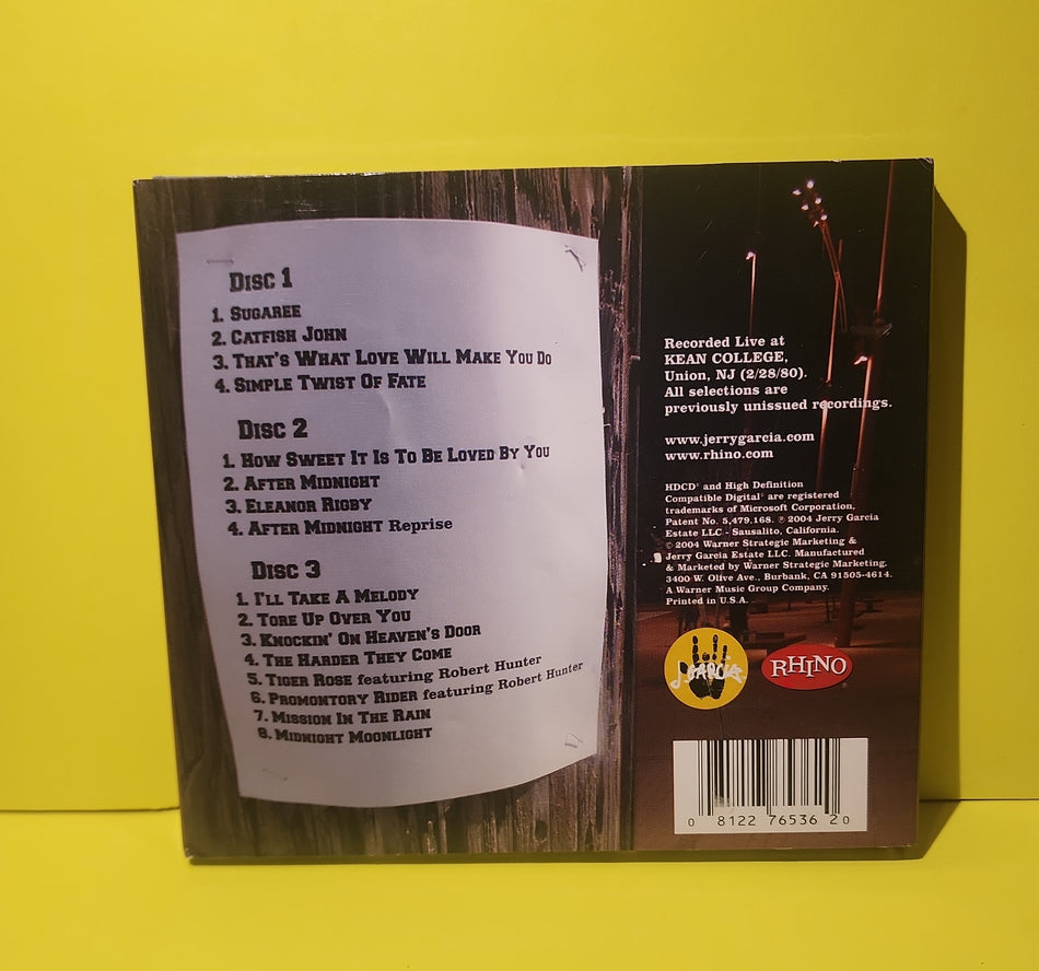 The Jerry Garcia Band - After Midnight- Kean College 2/28/80 - 2004 - R2 76536 Used - EX - CDs