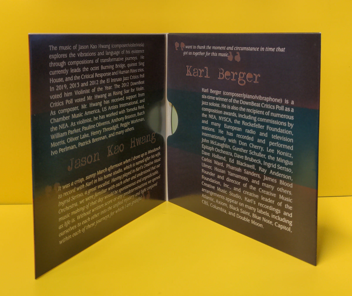 Karl Berger, Jason Kao Hwang - Conjure - 2019 - TS02 Used - NM - CDs