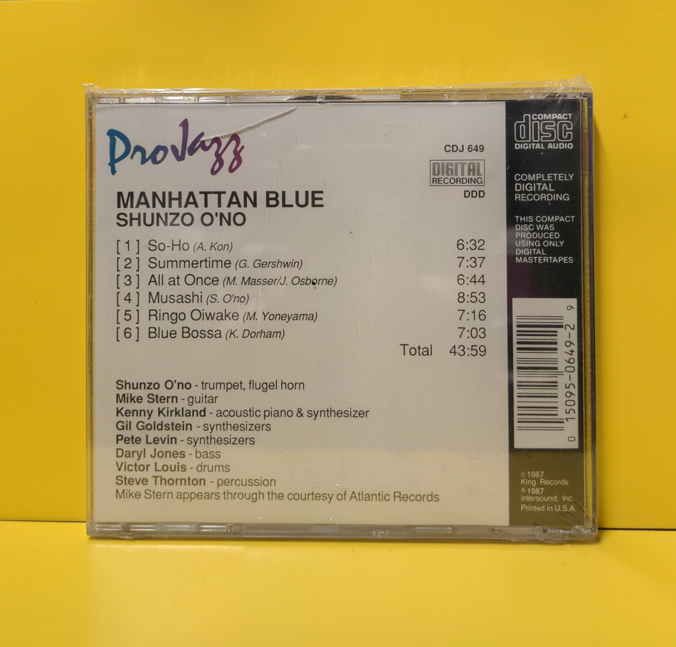 Shunzo O'no - Manhattan Blue - 1987 - CDJ 649 New - Sealed - CDs