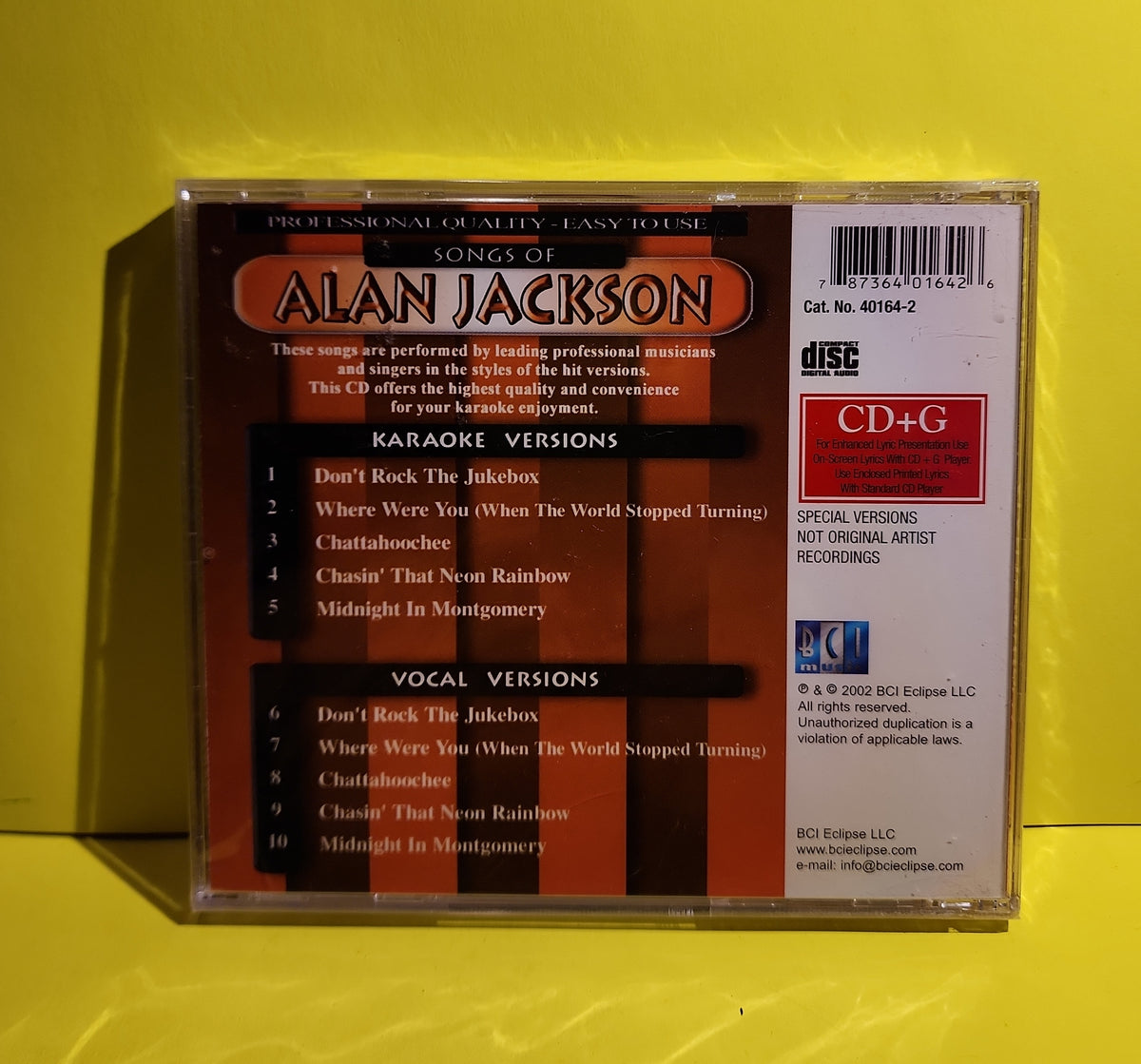 KARAOKE - Songs of Alan Jackson  - 2002 - 40162-2 New - Sealed - CDs