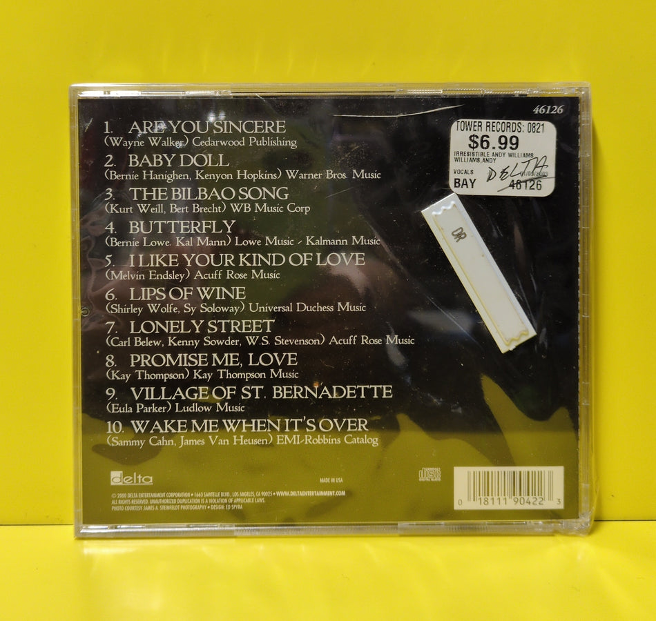 Andy Williams - The Irresistible Andy Williams - 2000 - 46126 New - Sealed - CDs