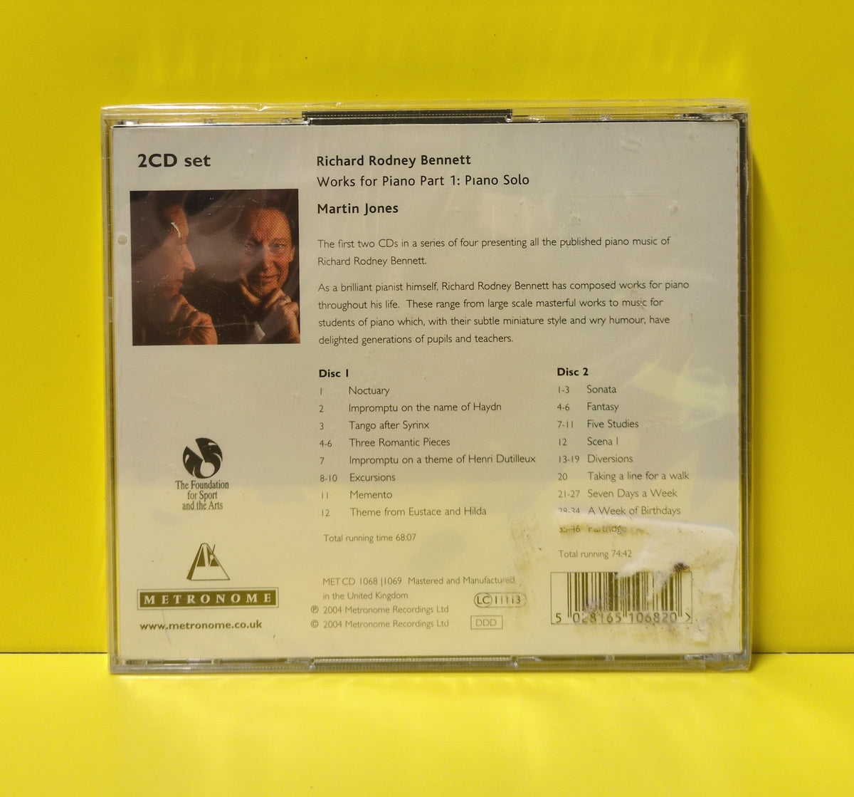 Richard Rodney Bennett, Martin Jones - Complete Works For Solo Piano - 2004 - MET CD 1068/1069 New - Sealed - 2xCD