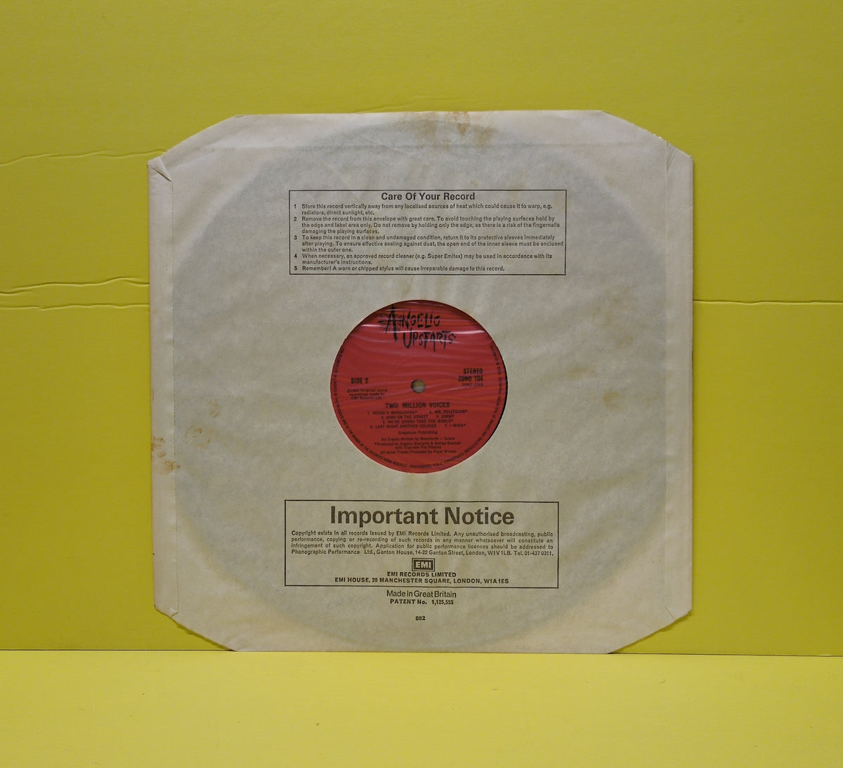 Angelic Upstarts - 2,000,000 Voices - 1981 - ZONO 104 Used - VG++ - Vinyl