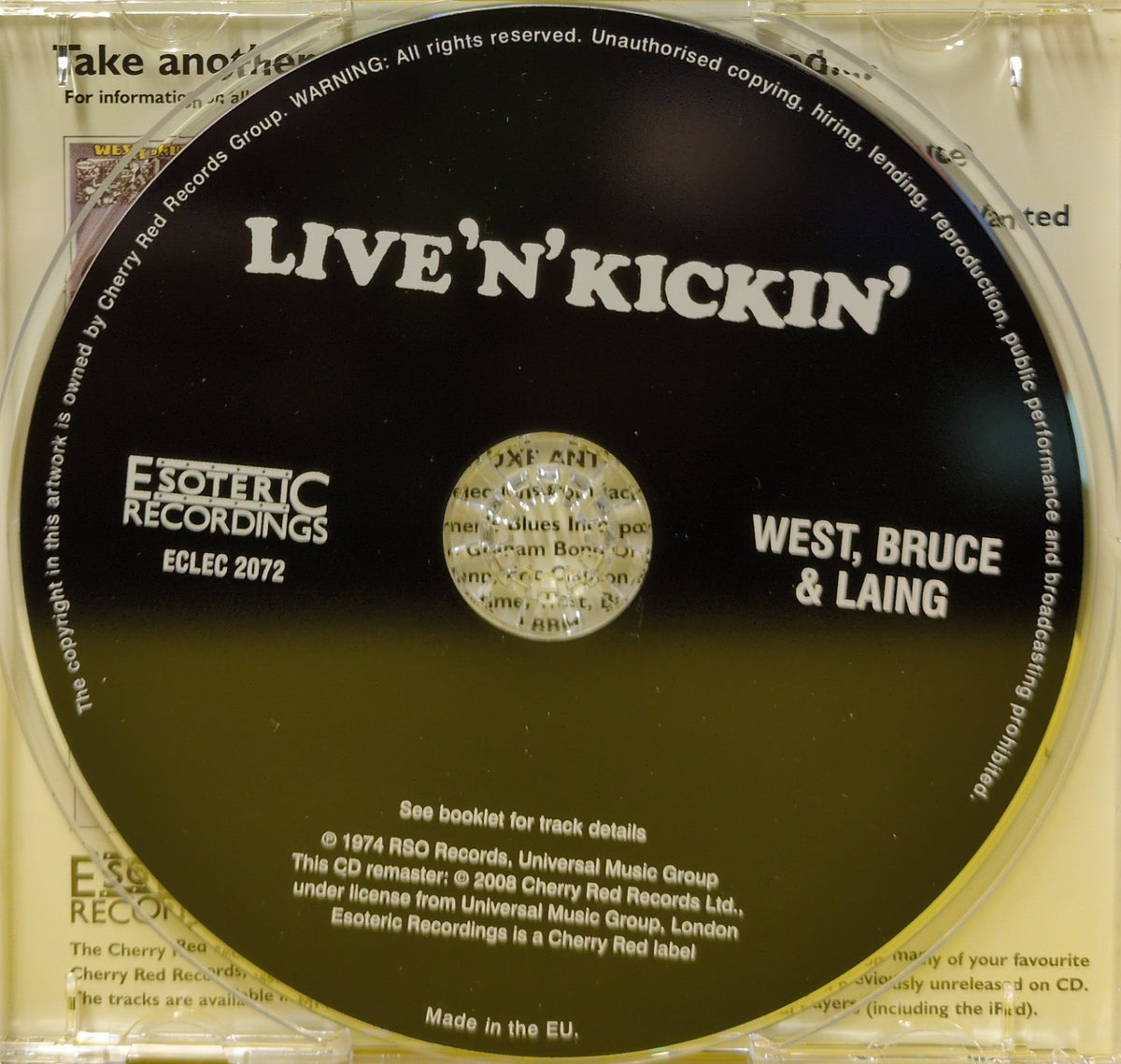 West, Bruce & Laing - Live 'N' Kickin' - 2008 - ECLEC 2072 Used - EX - CDs