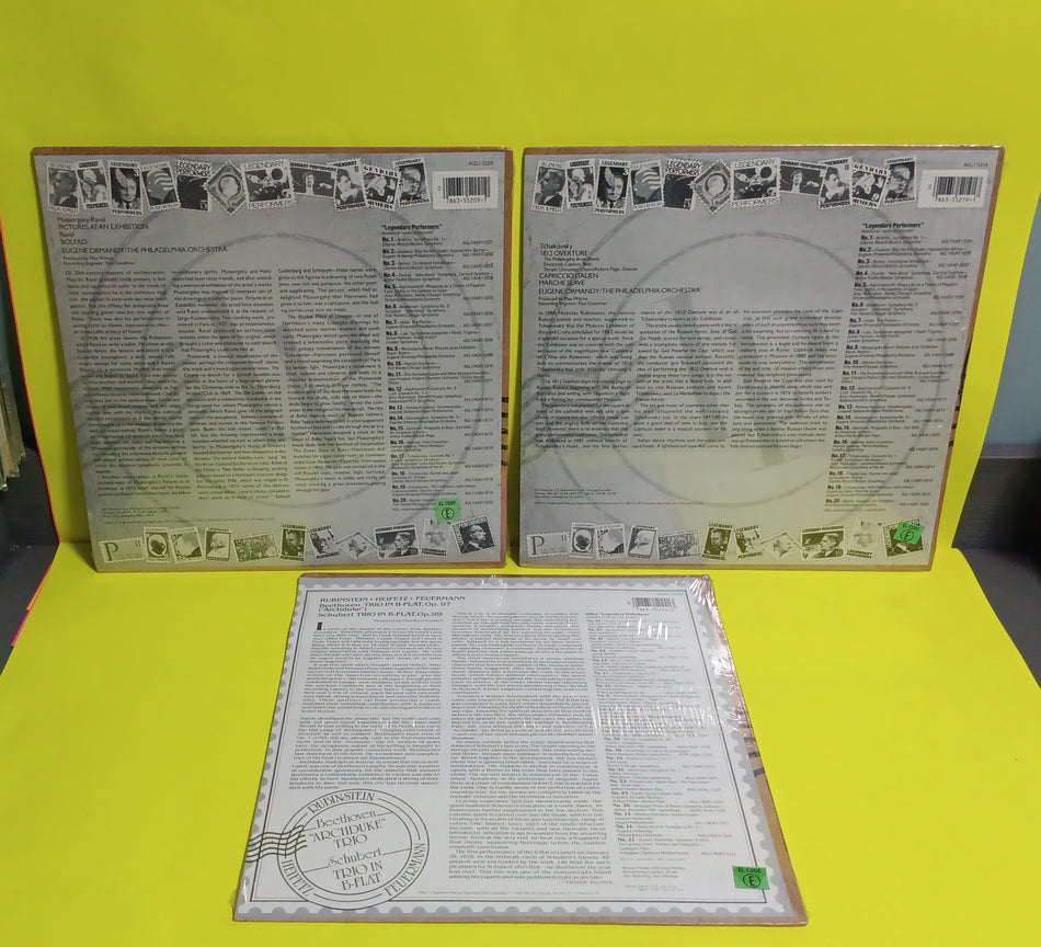 Eugene Ormandy / Rubenstein - LOT OF 3 NEW LPS Pictures at An Exhibition/Marche Slave/Archduke Trio - 1983 - New - Sealed - Vinyl