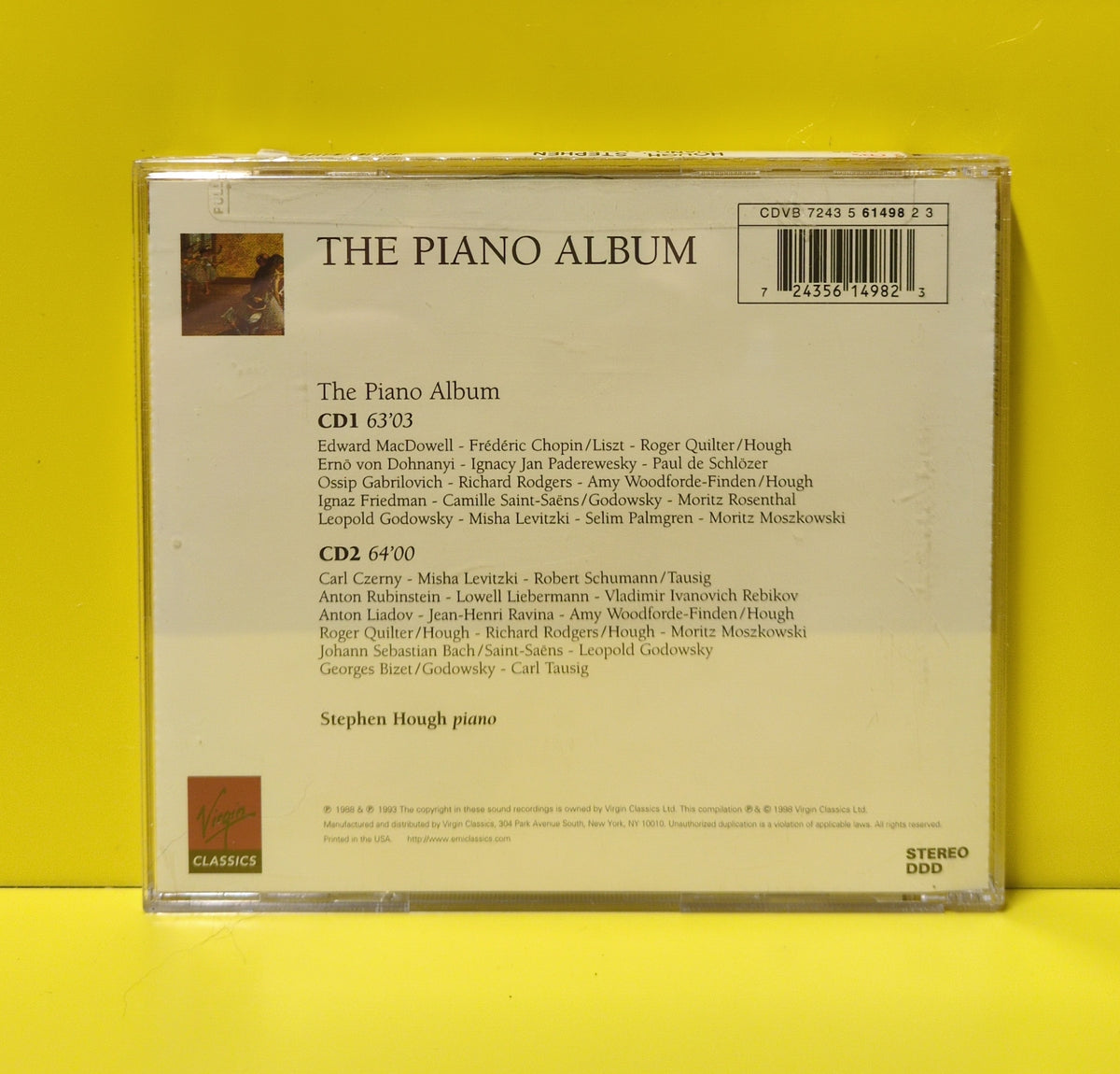 Stephen Hough - The Piano Album - 1998 - 7243 5 61498 2 3 New - New - 2xCD