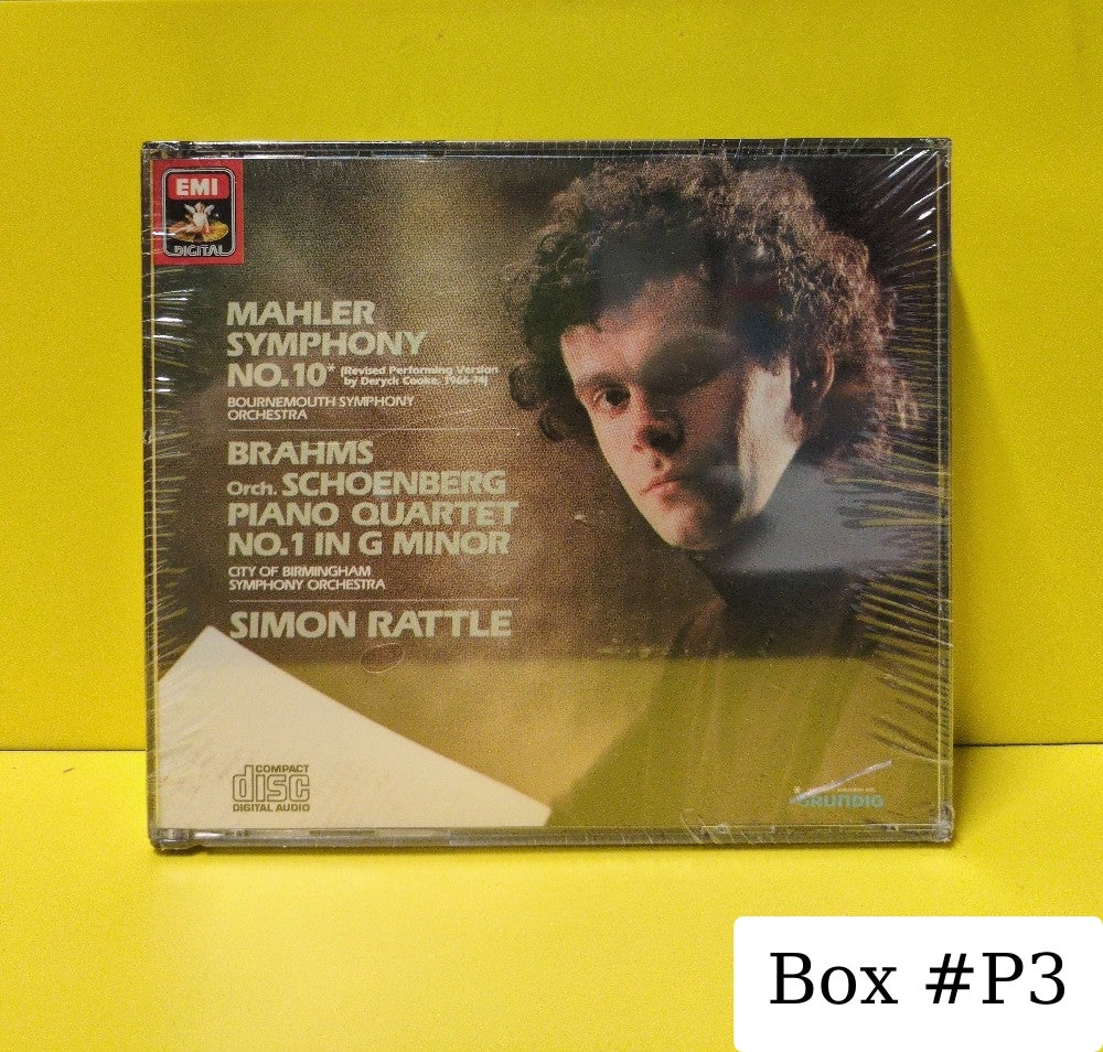 Simon Rattle, Bournemouth Symphony Orchestra, City Of Birmingham Symphony Orchestra - Mahler: Symphony No. 10 - Brahms/Schoenberg: Piano Quartet No. 1 In G Minor - 1985 - CDS 7 47301 8 - New - Sealed - CDs