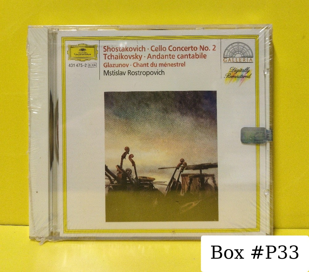 Shostakovich • Tchaikovsky • Glazunov • Mstislav Rostropovich - Cello Concerto No. 2 / Andante Cantabile / Chant Du Ménestrel - 431 475-2 - New - Sealed - CDs - Remastered - European Import